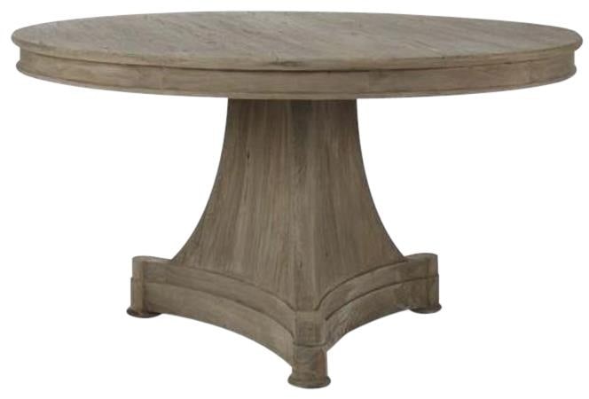 Round Elm Plywood Dining Table Ignas Collection by Zentique 55 Inch: Round Elm Plywood Dining Table Ignas Collection by Zentique 55 Inch The Ignas Elm Dining Table features a round design crafted from elm plywood with a dark gray finish. Its substantial size and clean 