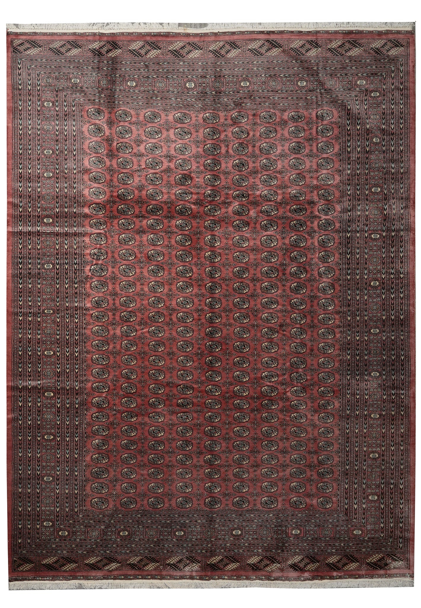 10 x 14 Rose Bokhara Rug Handmade Pakistan Silky Wool (1 of 13)