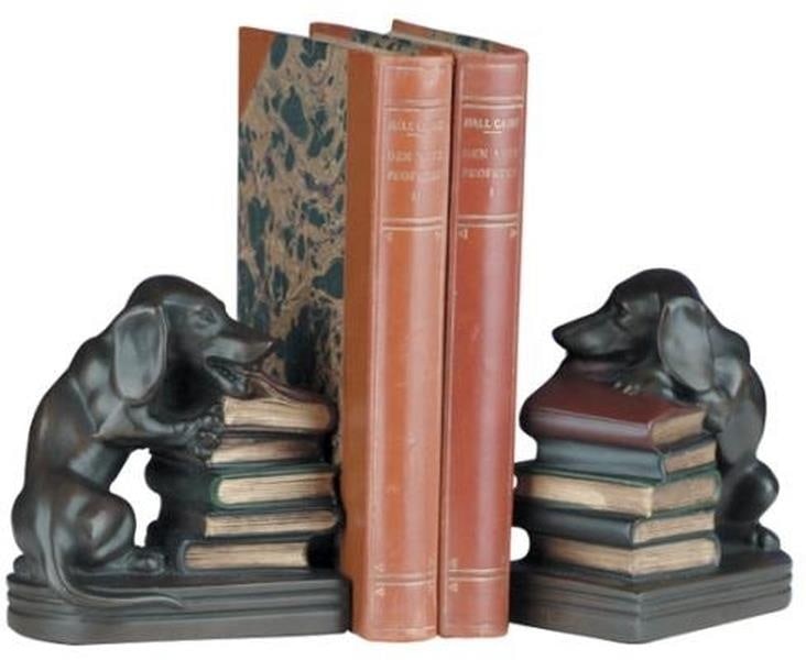Charming Dachshund Resin Bookends for Dog Lovers Lodge Style: Charming Dachshund Resin Bookends for Dog Lovers Lodge Style This item is made at time of order. Please allow 42 to 70 days for production. Add a touch of whimsy to your bookshelf with these delightfu