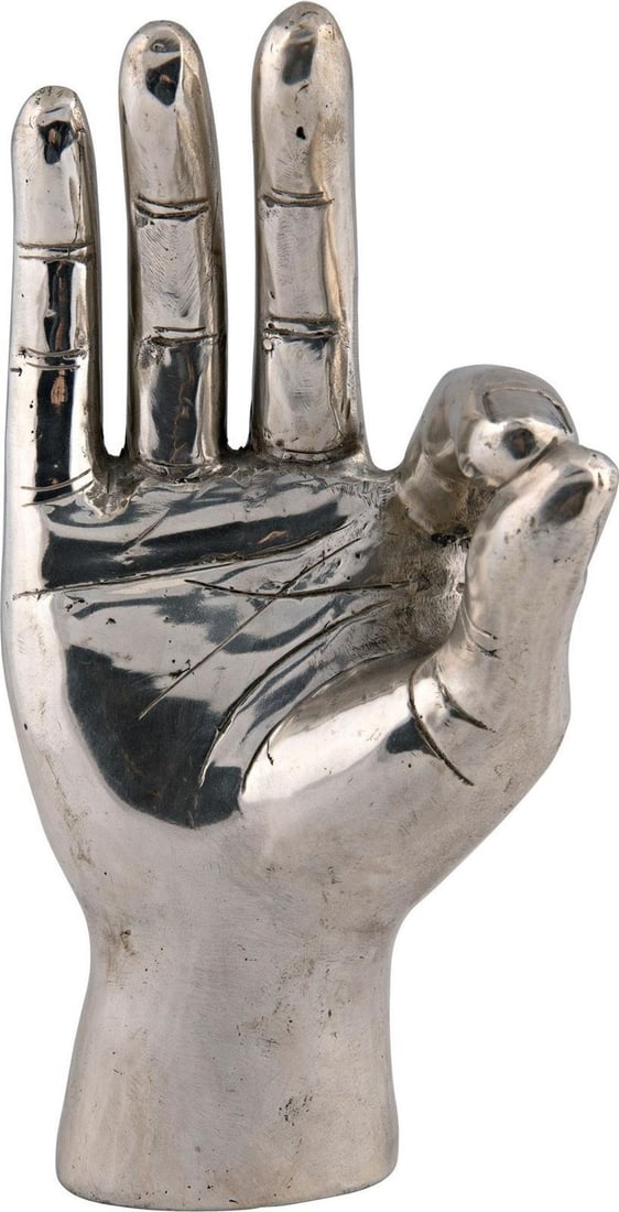 Noir Silver Metal Alloy OK Sign Home Decor Ornament (1 of 6)