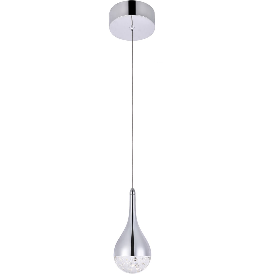 Amherst 1-Light Chrome Crystal Pendant Fixture: Amherst 1-Light Chrome Crystal Pendant Fixture This modern pendant chandelier from the Amherst Collection features a sleek chrome finish with clear seeded crystal accents, providing a refined and cont