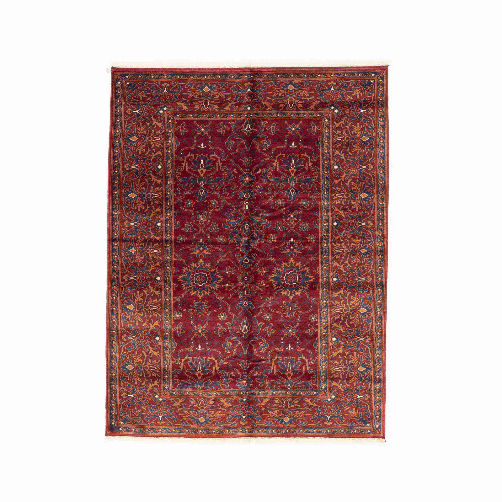 Handmade Usak Wool Carpet 67.3 x 88.2 Inches Double Knots: Handmade Usak Wool Carpet 67.3 x 88.2 Inches Double Knots Experience the exquisite craftsmanship of this authentic handmade Usak carpet, expertly woven using premium wool on wool. This stunning piece 