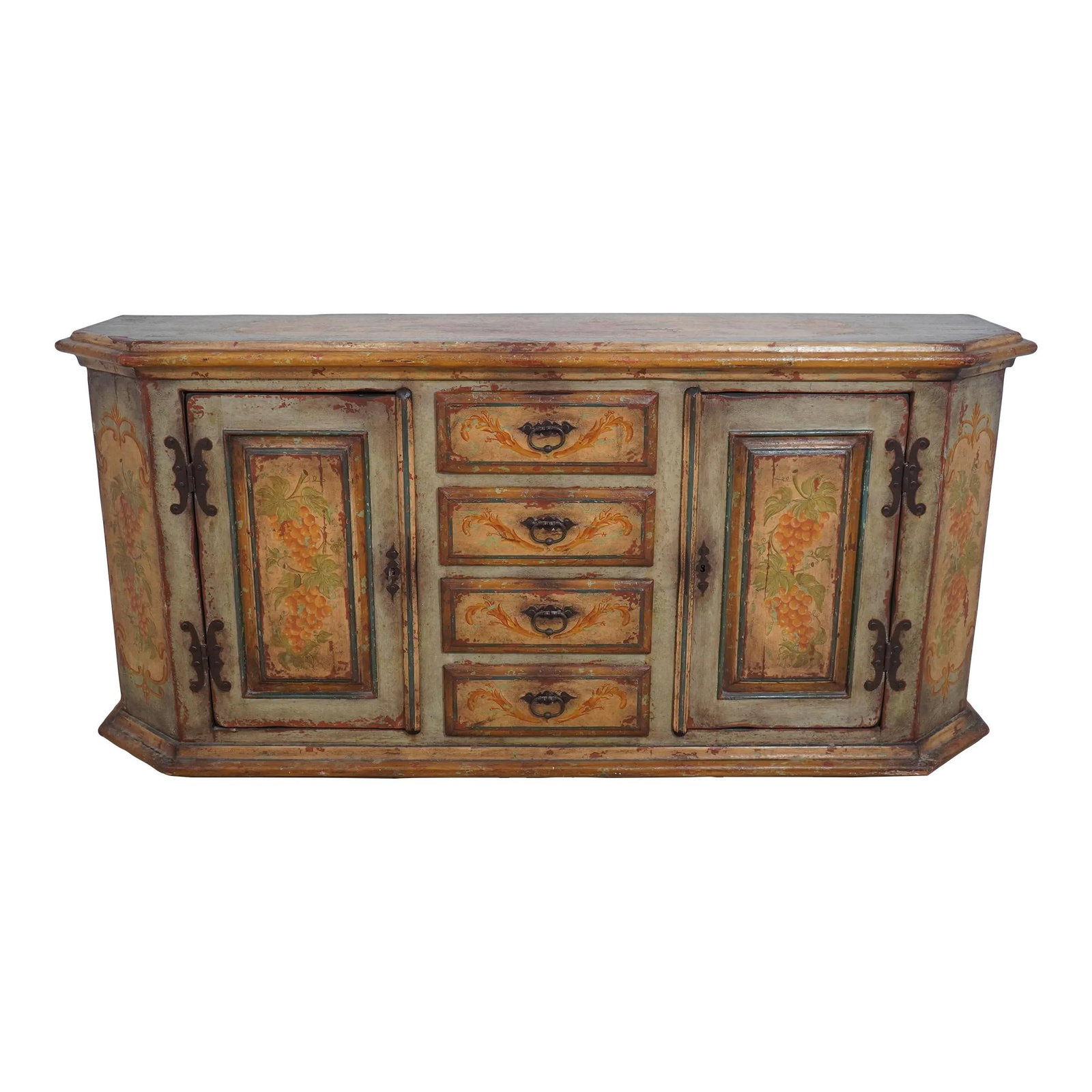 Charming 20 Year Old Distressed Paint Continental Sideboard (1 of 10)