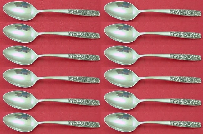 Towle Contessina Sterling Silver Teaspoon Set 12 Pieces 6 1/8 Inch (1 of 4)