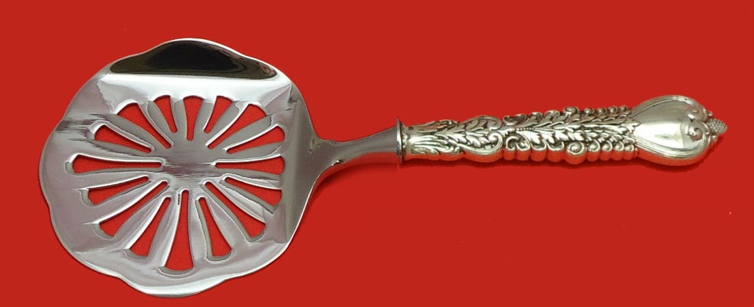 Custom Florentine Tomato Server Tiffany Co Sterling Silver Hollow Handle: Custom Florentine Tomato Server Tiffany Co Sterling Silver Hollow Handle Custom-made tomato server in the Florentine pattern by Tiffany & Co., featuring a sterling silver hollow handle with a stainles