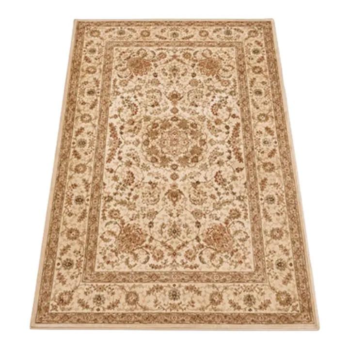 66w x 101h Brown Wool Area Rug Vintage Machine Made: 66w x 101h Brown Wool Area Rug Vintage Machine Made Vintage wool area or throw rug with high quality machine-made construction and a thick, tight, consistent pile throughout. The rug features bright, 
