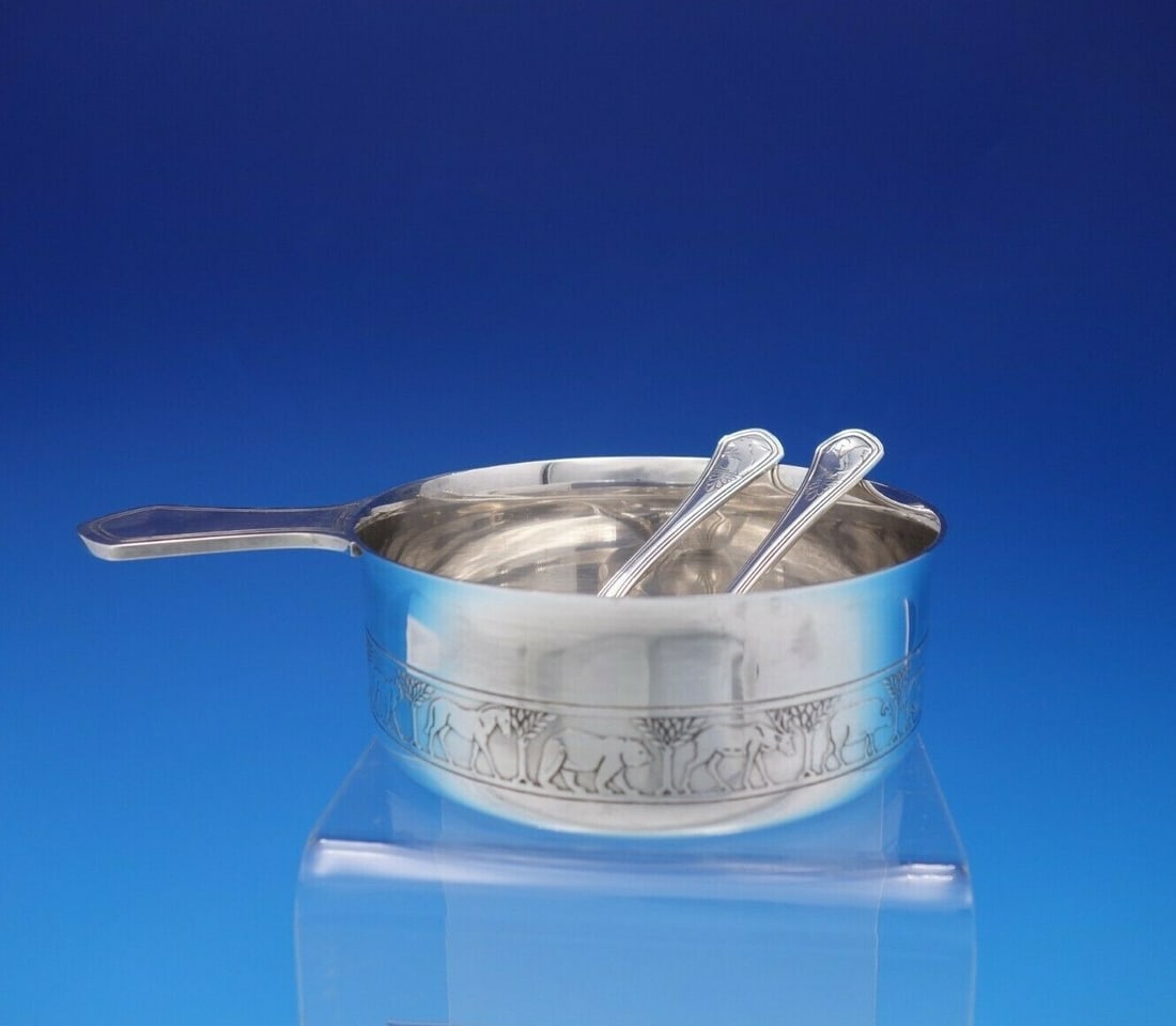 Tiffany & Co Noah's Ark Sterling Silver Child's Set 3pc Acid Etched (1 of 8)