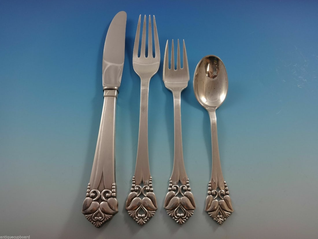 Greta Orla Vagn Mogensen Sterling Silver 4-Piece Dinner Setting (1 of 4)