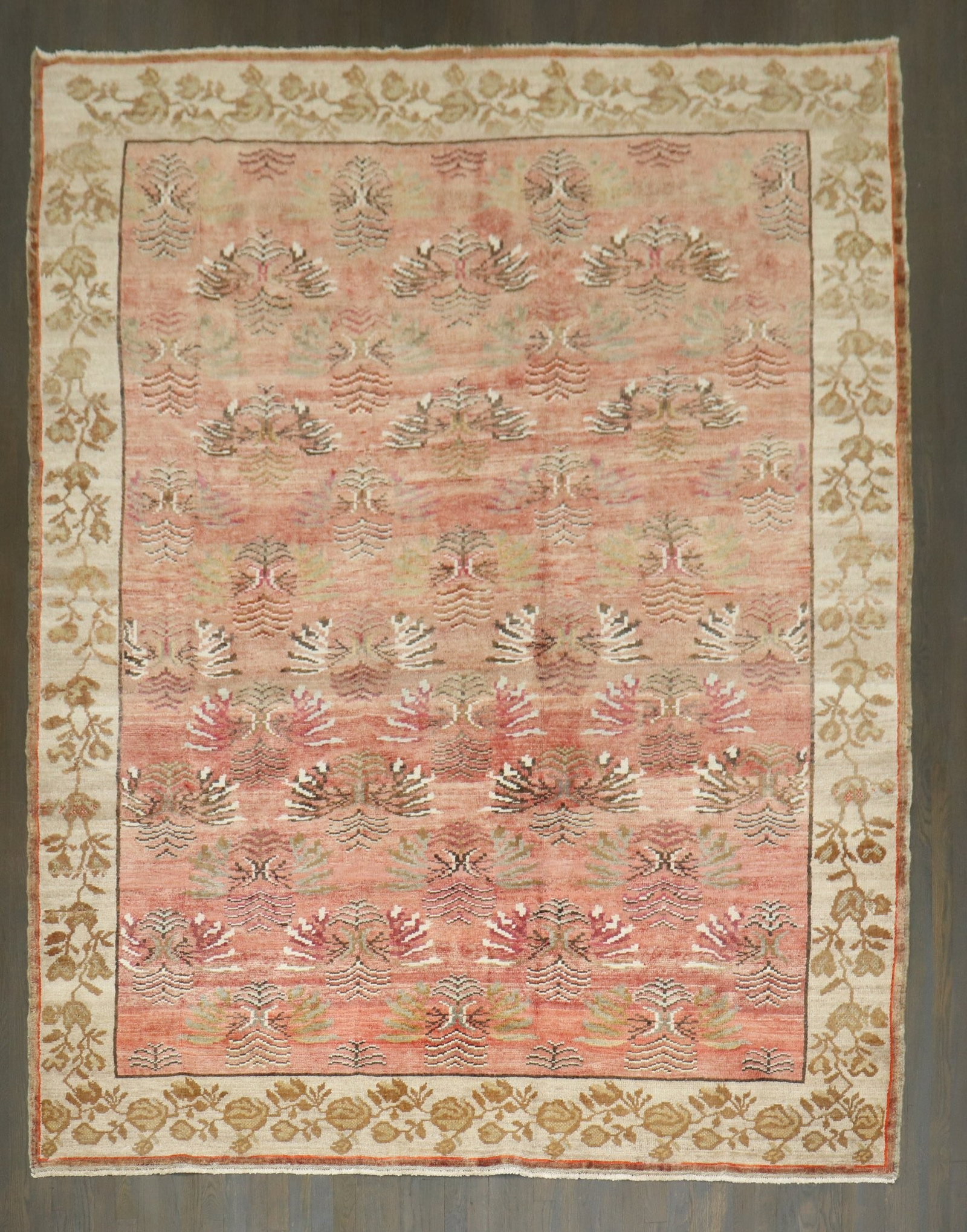 7' 9" x 9' 5" Mid 20th Century Turkish Kars Floral Rug: 7' 9" x 9' 5" Mid 20th Century Turkish Kars Floral Rug Mid 20th century Turkish Kars floral room size rug with a pre-owned condition. Specifications Item Type: Room size rug Origin: Turkey Type: Kars 