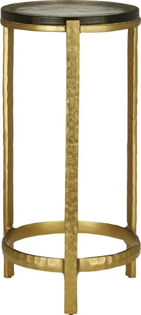 Currey Acea Gold Drinks Table Clear Finish 23.5H 12W 12D (1 of 3)