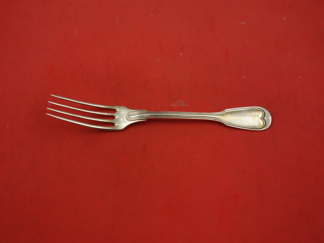 Puiforcat Filet Contour Sterling Silver Dessert Fork 7 inches: Puiforcat Filet Contour Sterling Silver Dessert Fork 7 inches This exquisite dessert fork is crafted by Puiforcat, a renowned French silversmith. Made from fine sterling silver, it features the elegan