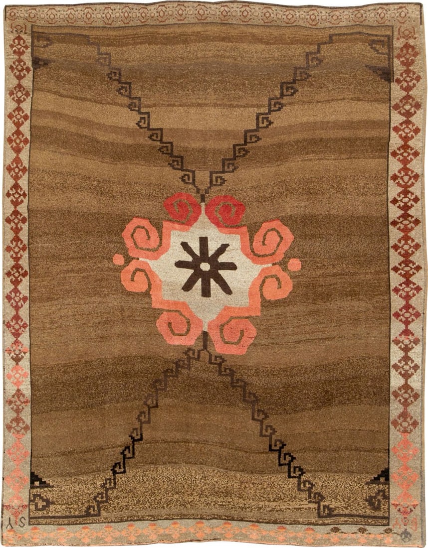 11' 1" x 14' 1" Turkish Kars Room Rug Mid 20th Century: 11' 1" x 14' 1" Turkish Kars Room Rug Mid 20th Century Vintage Turkish Kars room rug with a dramatic design. This mid-20th century piece is offered in pre-owned condition. Specifications Origin: Turki