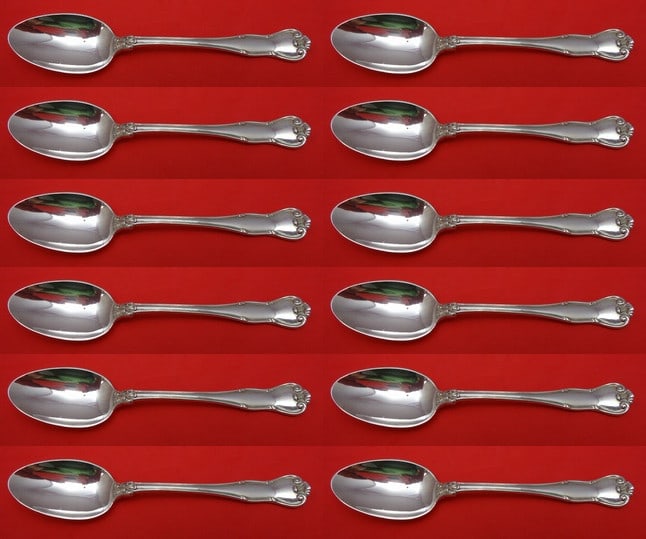 Tiffany & Co Provence Sterling Silver Teaspoon Set 12 Pieces 6 Inch: Tiffany & Co Provence Sterling Silver Teaspoon Set 12 Pieces 6 Inch Elevate your dining experience with this exquisite 12-piece Sterling Silver Teaspoon Set in the Provence pattern by Tiffany & Co. Ea