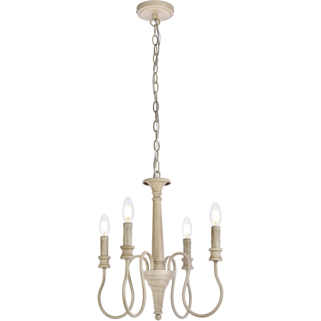 Flynx 4-Light Weathered Dove Iron Chandelier 17 Inch (1 of 8)