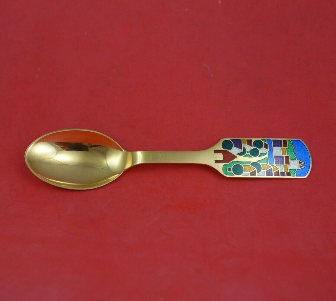 A. Michelsen 1988 Christmas Spoon Sterling Silver Vermeil Teaspoon (1 of 3)