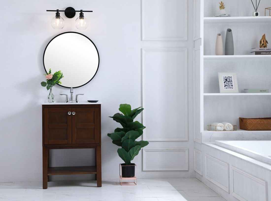 Collier 2 Light Black Glass Wall Sconce 19.1 inch (1 of 11)