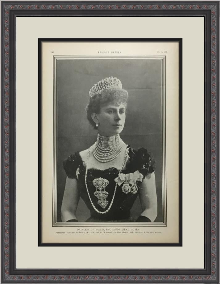 Framed Leslie's Weekly Princess of Wales Portrait 1902 (1 of 2)