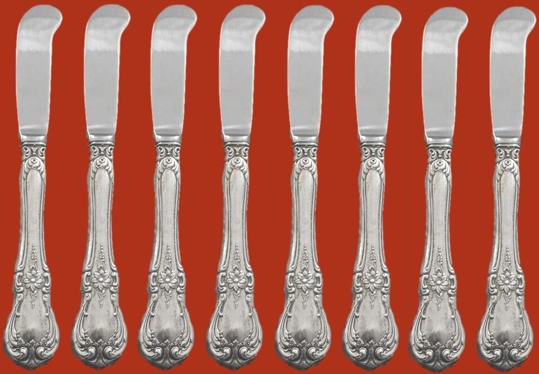 Towle Old Master Sterling Silver Butter Spreaders Set of 8 6 Inch (1 of 2)