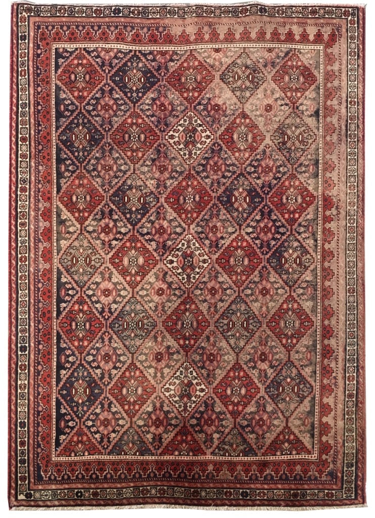 Handcrafted 6' x 8' Multi-Color Persian Sirjan Rug from Iran: Handcrafted 6' x 8' Multi-Color Persian Sirjan Rug from Iran Free continental US Shipping Introduce a piece of Persian heritage into your home with this exquisite 5.9 x 8.2 Multi-Color Persian Sirjan 