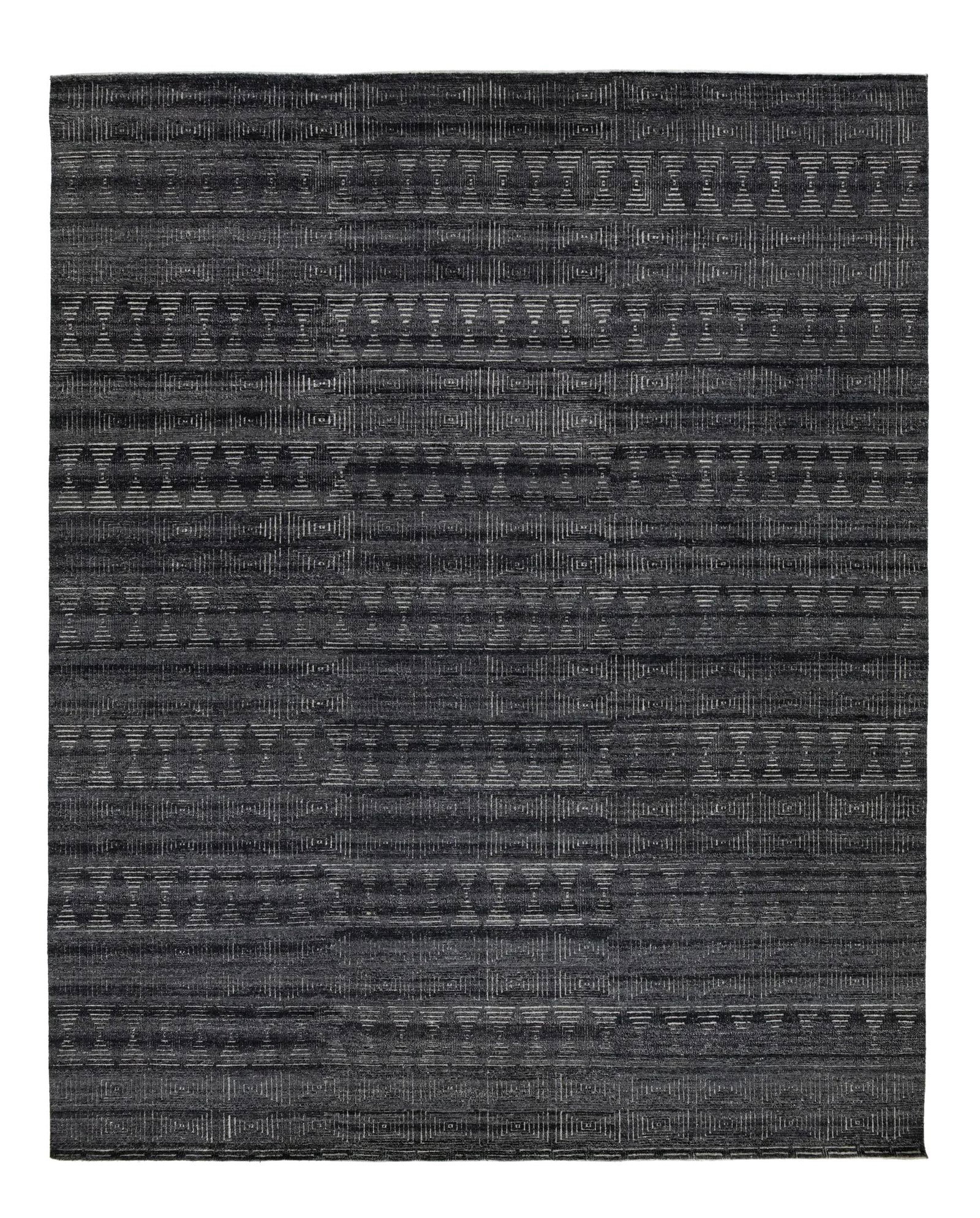 Contemporary Moroccan Charcoal Gray Wool Rug with Diamond Pattern (1 of 9)