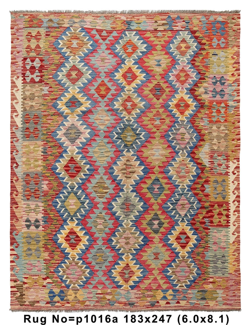 6 x 8.1 Handwoven Wool Vegetable Dye Kilim Area Rug: 6 x 8.1 Handwoven Wool Vegetable Dye Kilim Area Rug Free continental US Shipping Enhance your living space with this exquisite 6' x 8.1' Flat Weave Natural Wool Vegetable Dye Kilim Rug. Handwoven by s