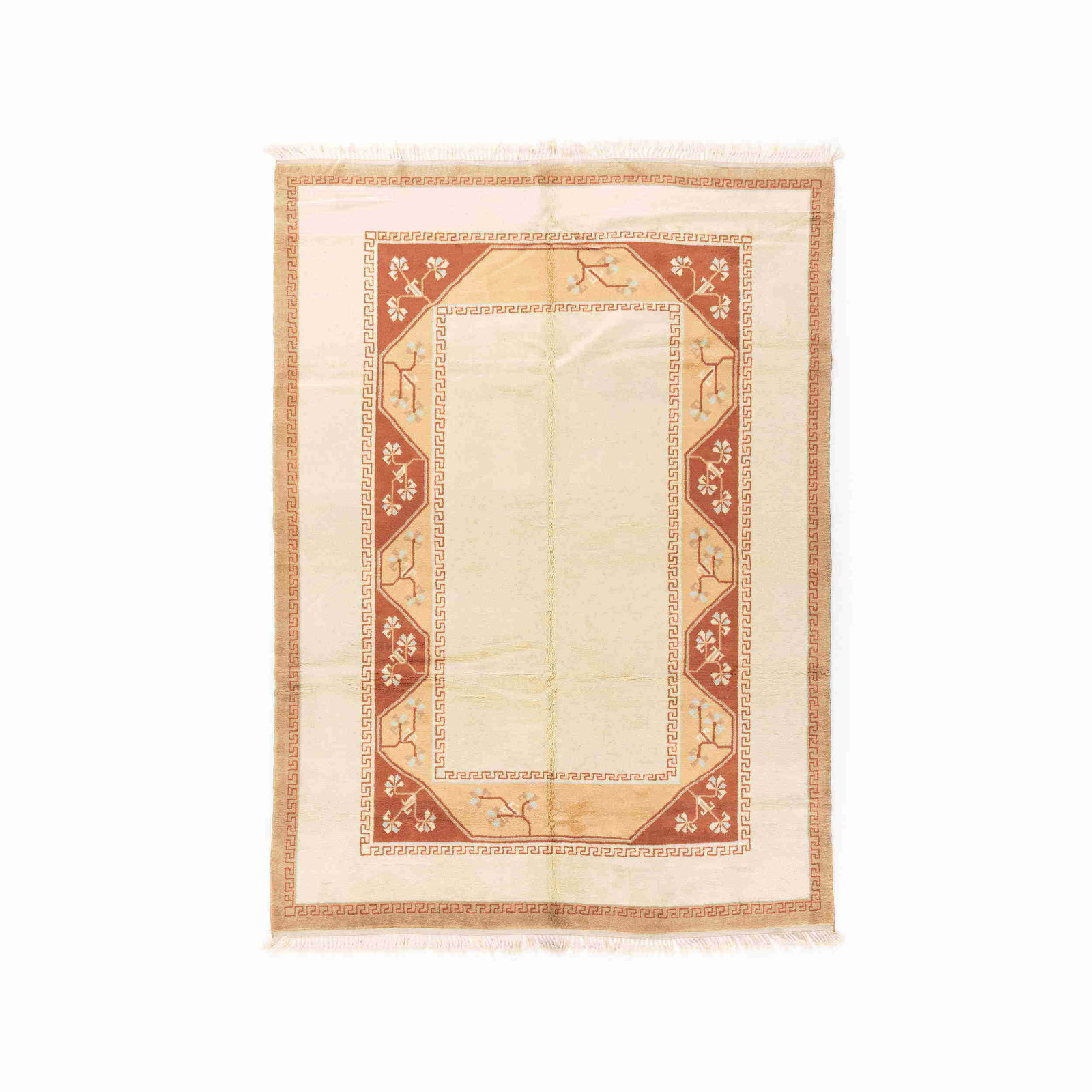 Authentic Handmade Milas Wool Carpet 80 x 112 Inches: Authentic Handmade Milas Wool Carpet 80 x 112 Inches Experience the exquisite craftsmanship of this authentic handmade Milas carpet, woven with care using high-quality wool on wool. This stunning piec