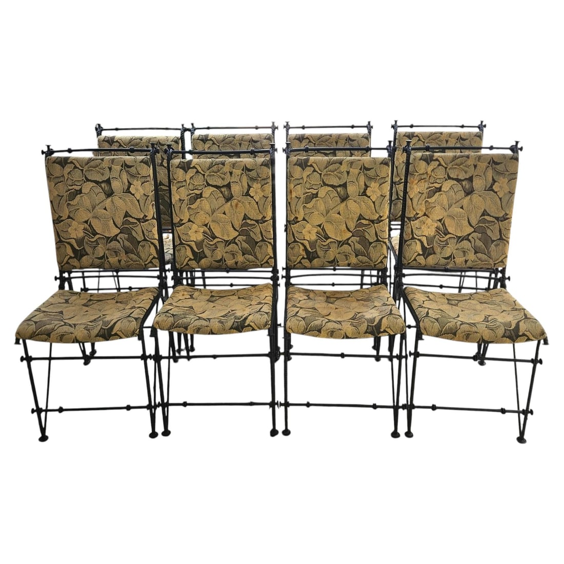 Ilana Goor Mexico 1980s Forged Iron Dining Chairs Set of 8 (1 of 10)