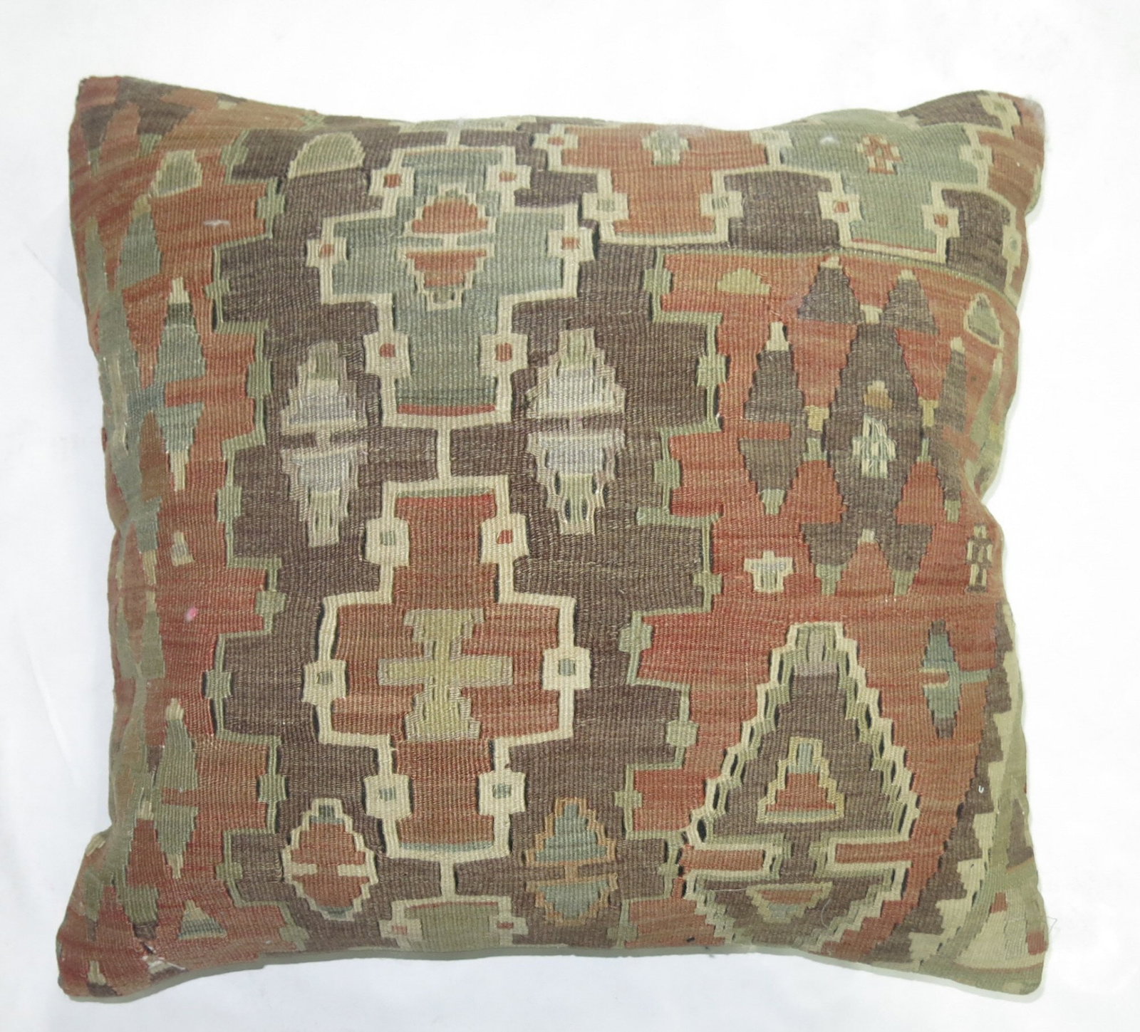 Turkish Kilim Pillow Geometric Pattern 1' 7" x 1' 10" (1 of 2)