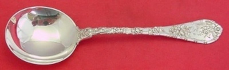 Sterling Silver Gumbo Spoon Dauphin Pattern by Durgin-Gorham 6 3/4 Inch: Sterling Silver Gumbo Spoon Dauphin Pattern by Durgin-Gorham 6 3/4 Inch This Dauphin by Durgin-Gorham gumbo soup spoon is crafted from sterling silver and features the elegant Dauphin pattern. Measuri
