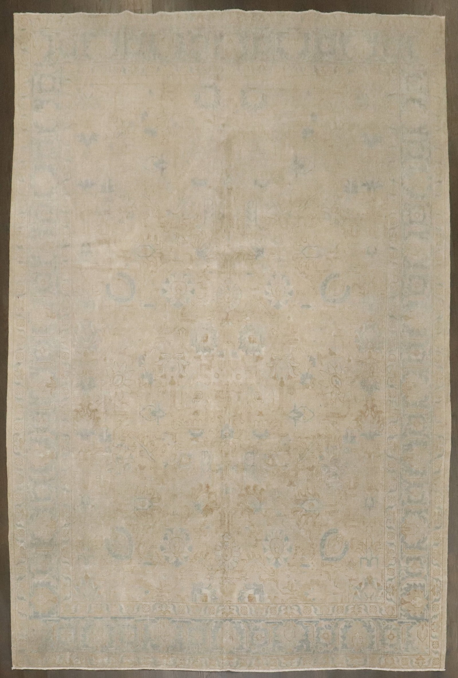7' 2" x 10' Persian Tabriz Room Rug Cream Blue Brown (1 of 7)