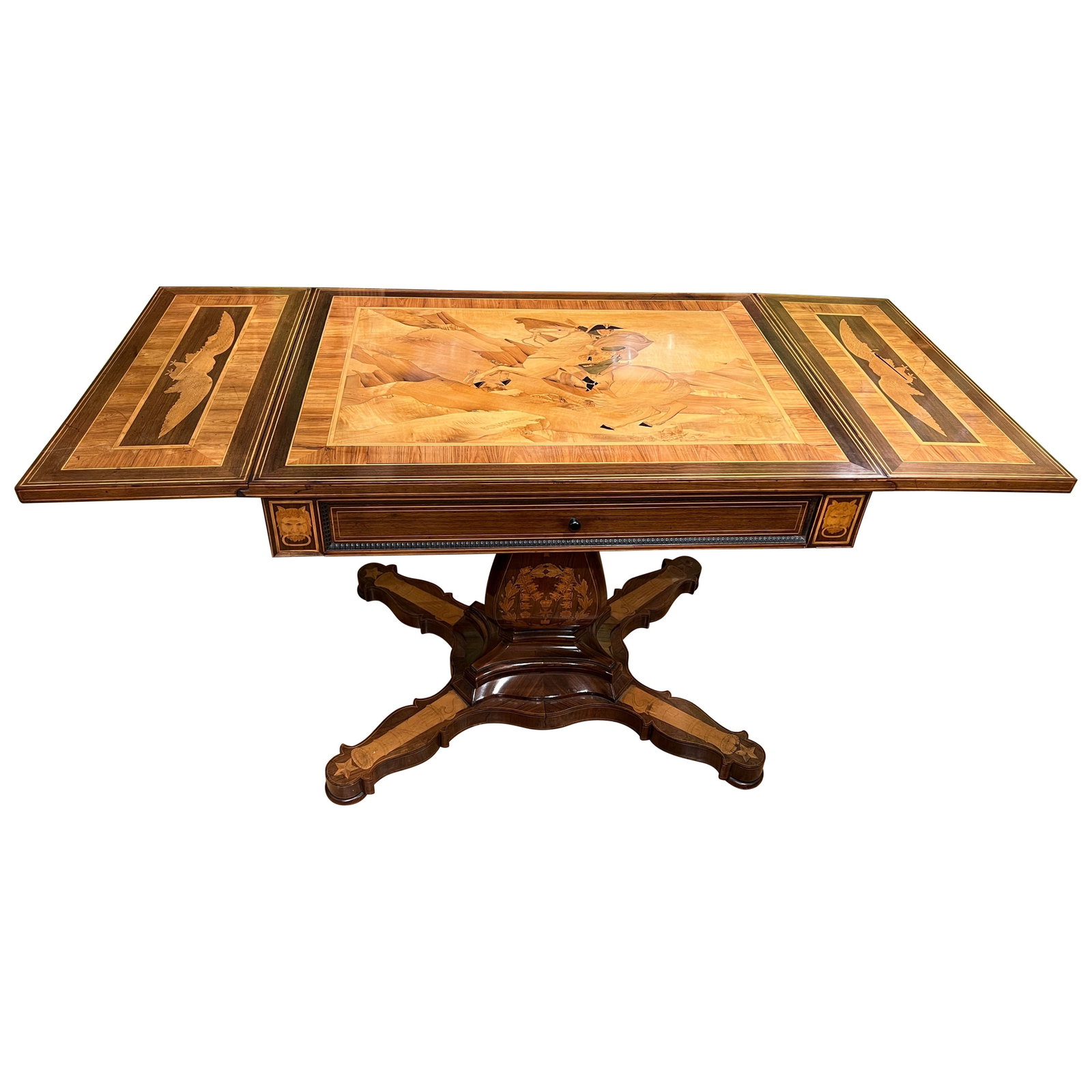 Charles X Style French Inlaid Table Depicting Napoleon After Jacques-Louis David (1 of 18)