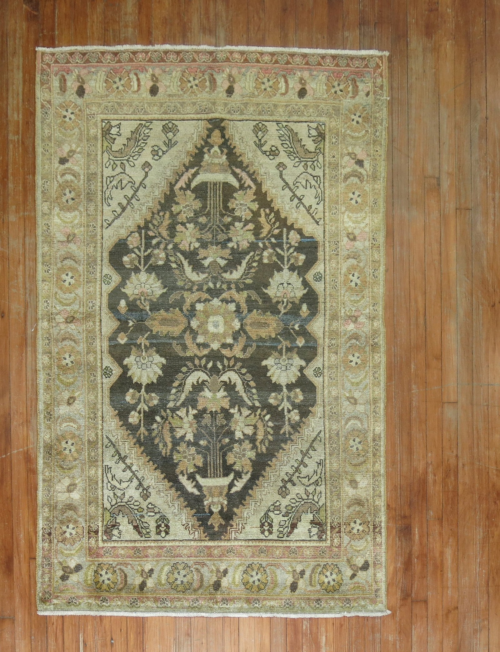 4' 2" x 6' 3" Antique Persian Malayer Accent Rug: 4' 2" x 6' 3" Antique Persian Malayer Accent Rug Antique Persian Malayer rug from 1920 in a brown-toned palette. This pre-owned accent rug features the classic Malayer style. Specifications Type: Mala