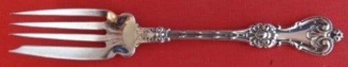 Whiting King Edward Sterling Silver Small Serving Fork 7 3/4: Whiting King Edward Sterling Silver Small Serving Fork 7 3/4 A sterling silver cold meat fork in the King Edward pattern by Whiting. This small serving fork measures 7 3/4 inches and is not monogramme