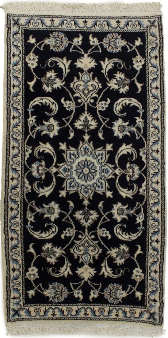 Handmade Nain Oriental Rug 2'4 x 4'6 Floral Design Wool: Handmade Nain Oriental Rug 2'4 x 4'6 Floral Design Wool This exquisite 2'4" x 4'6" handmade Nain Oriental rug features a vintage-style classic floral design, beautifully woven to add a touch of elegan