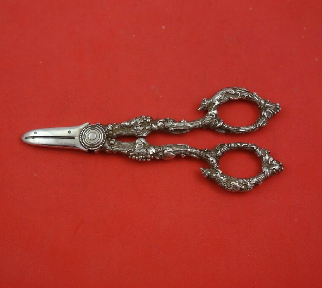 Gorham Number 125 Sterling Silver Grape Shears 6.0 ozt: Gorham Number 125 Sterling Silver Grape Shears 6.0 ozt Introducing the exquisite Number 125 Grape Shears by Gorham, crafted in fine Sterling Silver. These elegant shears feature a stunning design ador