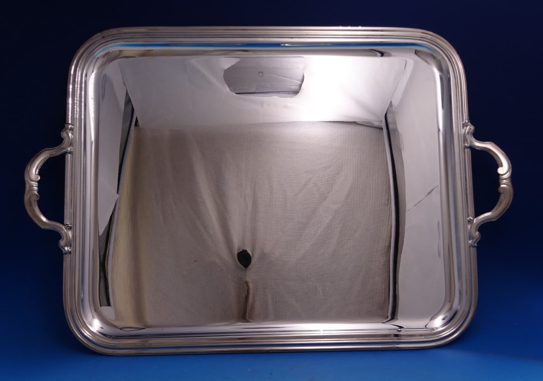Puiforcat Annecy Silverplate Serving Tray with Handles 26 x 17 3 4 France (1 of 9)