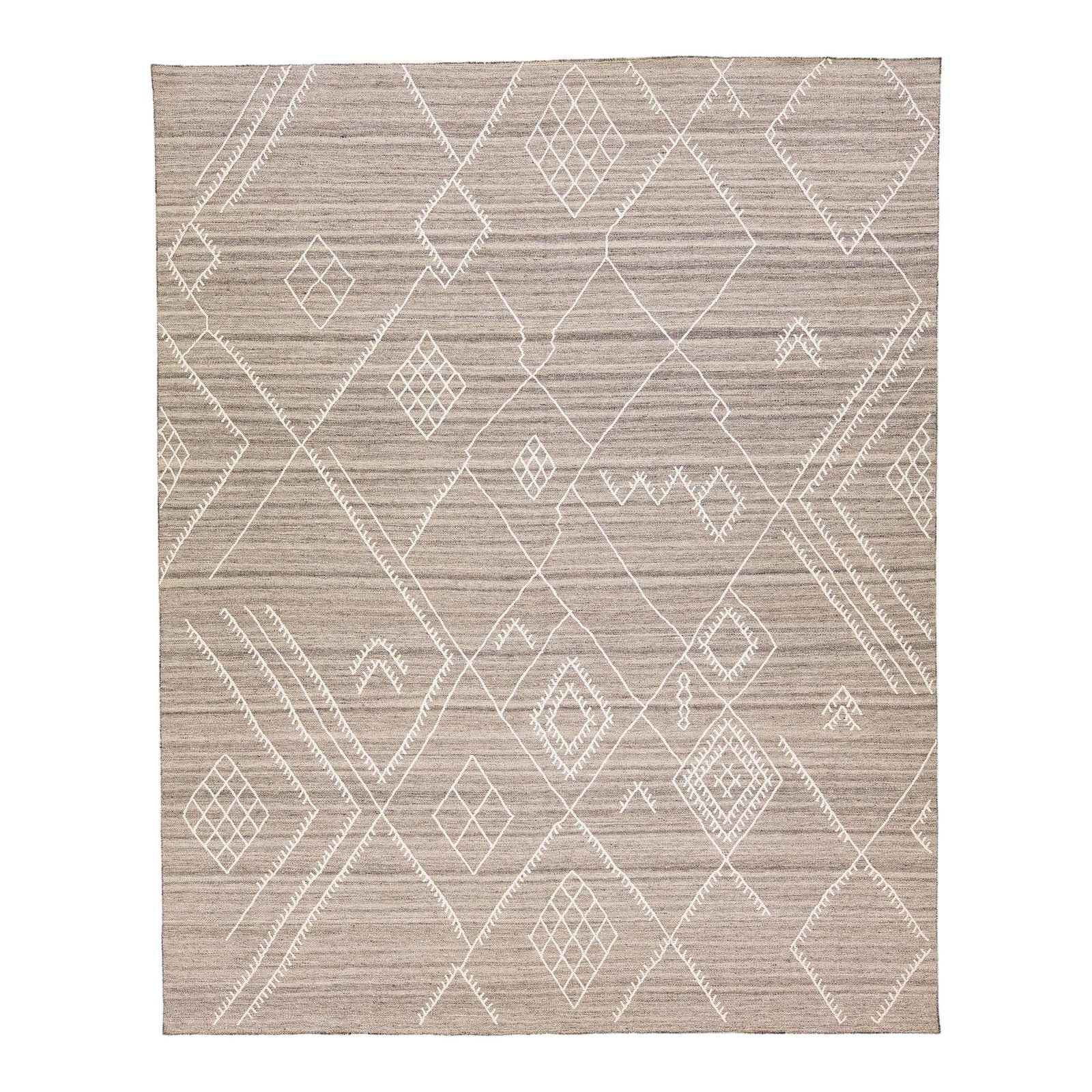 Nantucket Collection Taupe Wool Kilim Rug 10'2 x 12'9 (1 of 7)