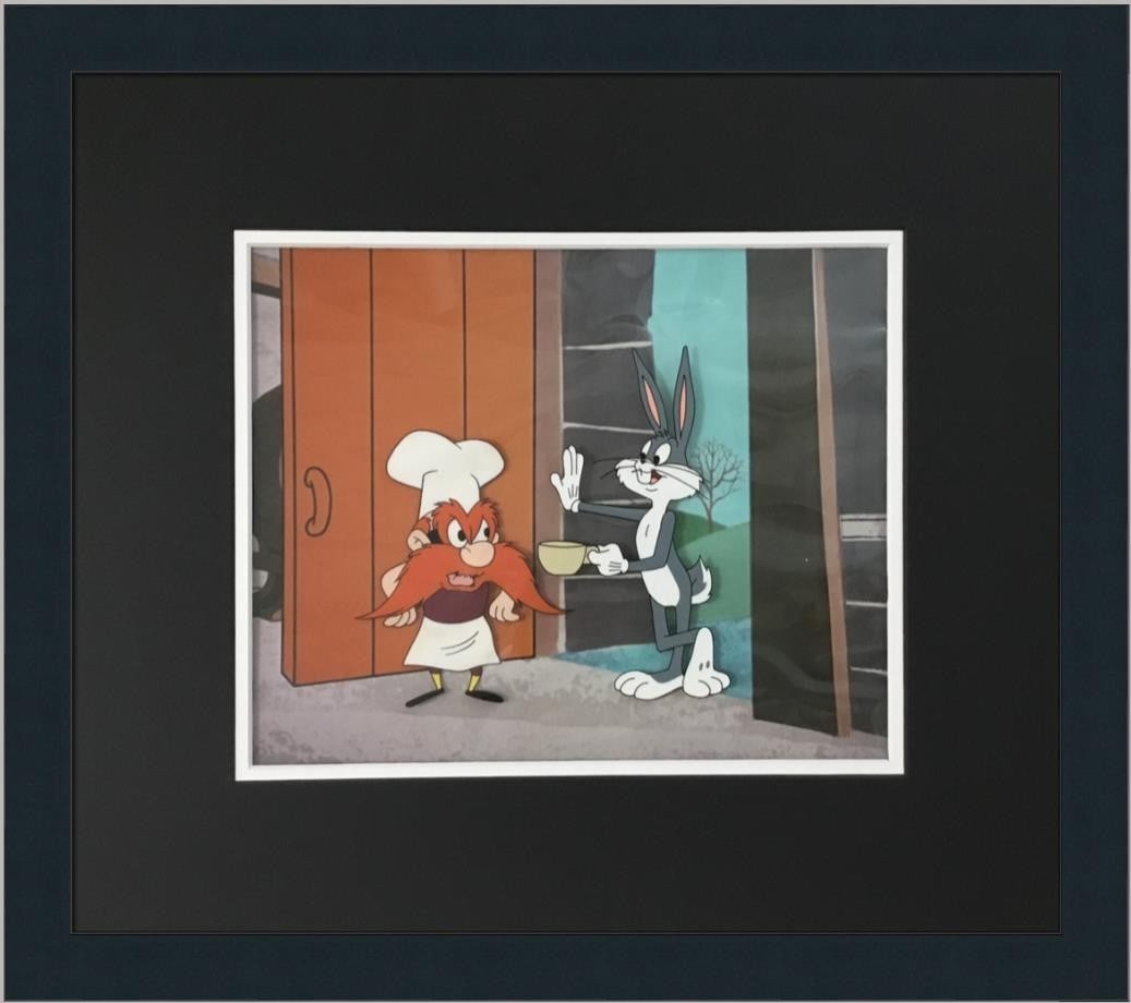 Warner Bros Looney Tunes production cel Bugs Bunny Yosemite Sam framed (1 of 3)