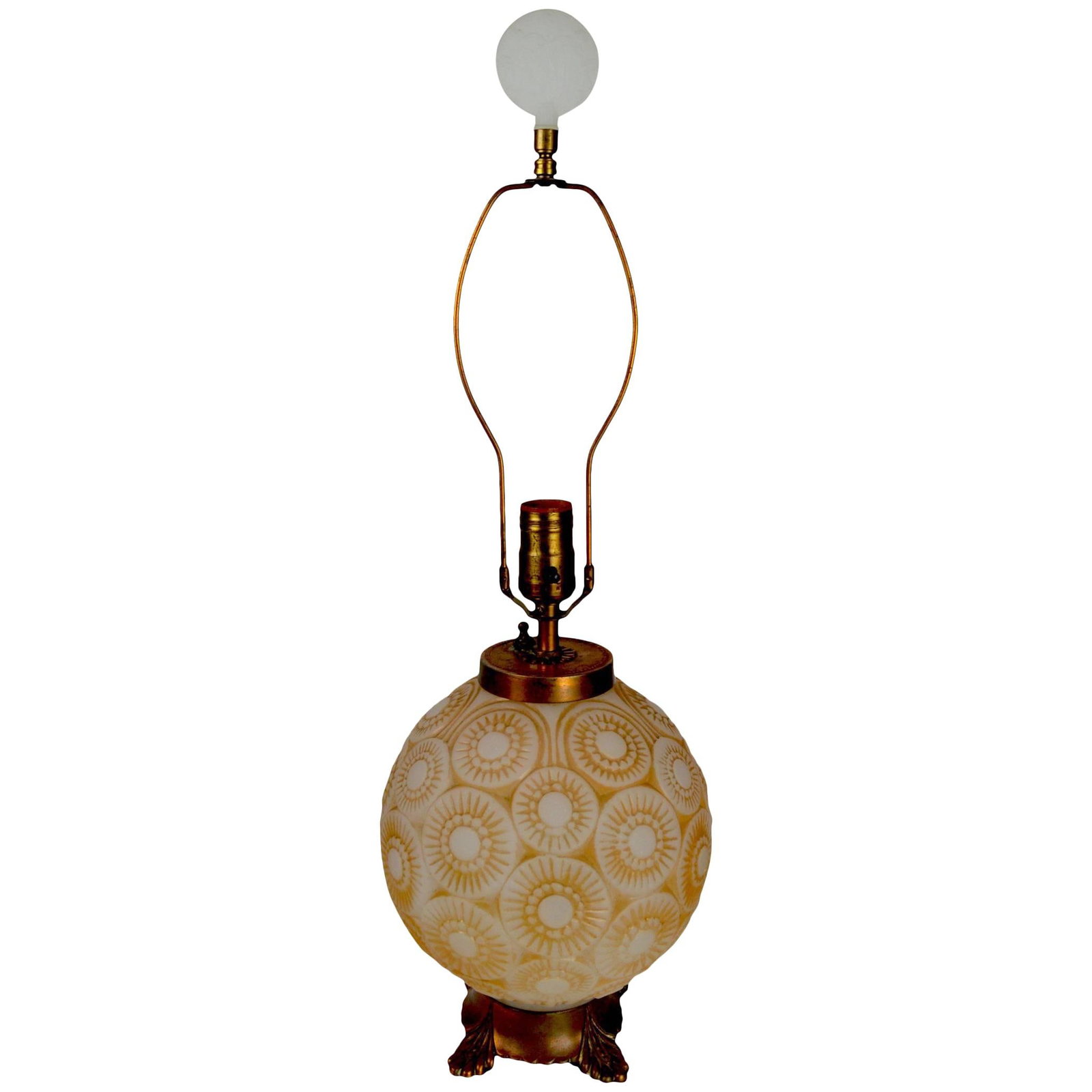 Art Deco Glass Lamp in Lalique Style by Phoenix Glass Company (1 of 10)