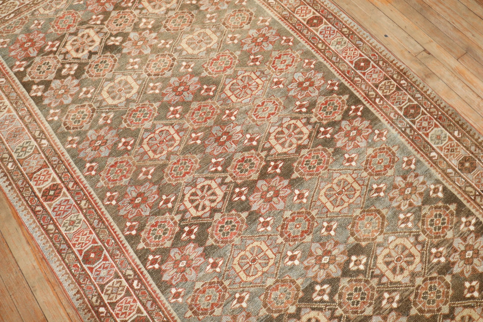 4' 6" x 11' 2" Persian Veramin Tribal Gallery Rug: 4' 6" x 11' 2" Persian Veramin Tribal Gallery Rug Early 20th century Persian Veramin tribal rug in a gallery format. This pre-owned rug features the traditional character associated with Veramin weavi