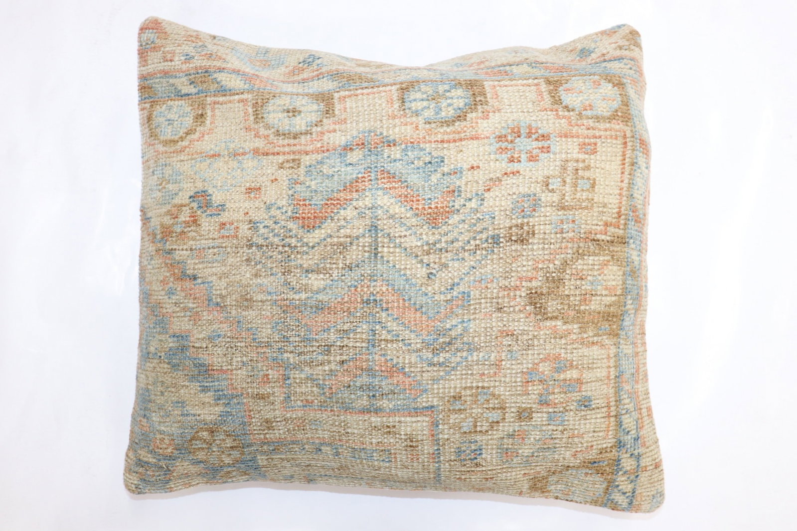 Late 19th Century Persian Bakshaish Pillow 1' 8" x 1' 10": Late 19th Century Persian Bakshaish Pillow 1' 8" x 1' 10" Decorative pillow made from a late 19th century Persian Bakshaish rug, featuring a geometric pattern. Pre-owned condition. Specifications Type