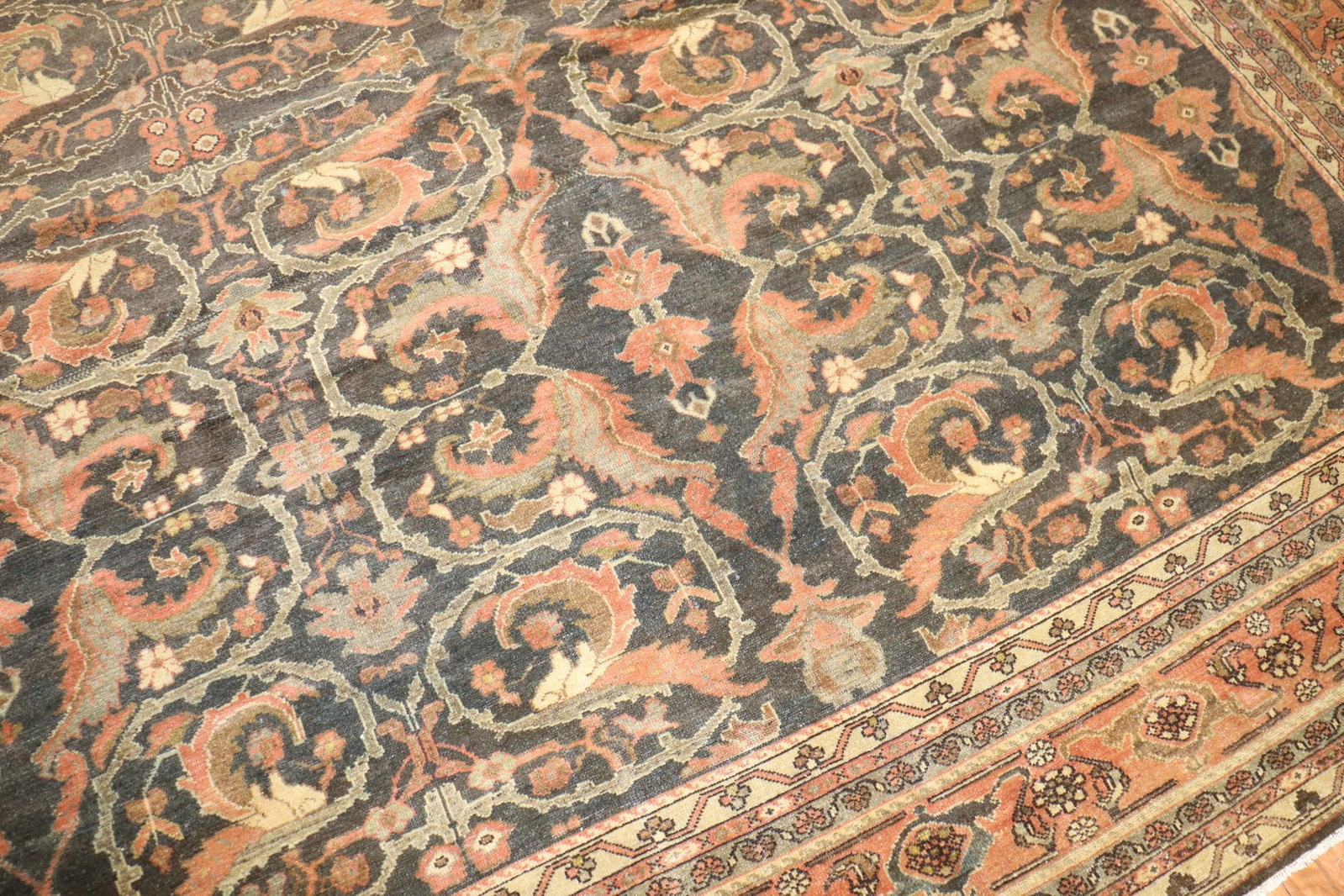 10' 8" x 13' 4" Early 20th Century Persian Malayer Room Rug: 10' 8" x 13' 4" Early 20th Century Persian Malayer Room Rug Early 20th century Persian Malayer rug in a brown colorway. This pre-owned room-size rug features the traditional Malayer style.