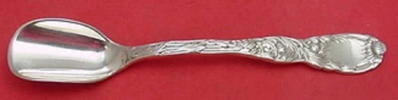 Tiffany & Co. Sterling Silver Cheese Scoop in Chrysanthemum Pattern 7 1/4 Inch: Tiffany & Co. Sterling Silver Cheese Scoop in Chrysanthemum Pattern 7 1/4 Inch This is a sterling silver cheese scoop in the Chrysanthemum pattern by Tiffany & Co. Measuring 7 1/4 inches, this