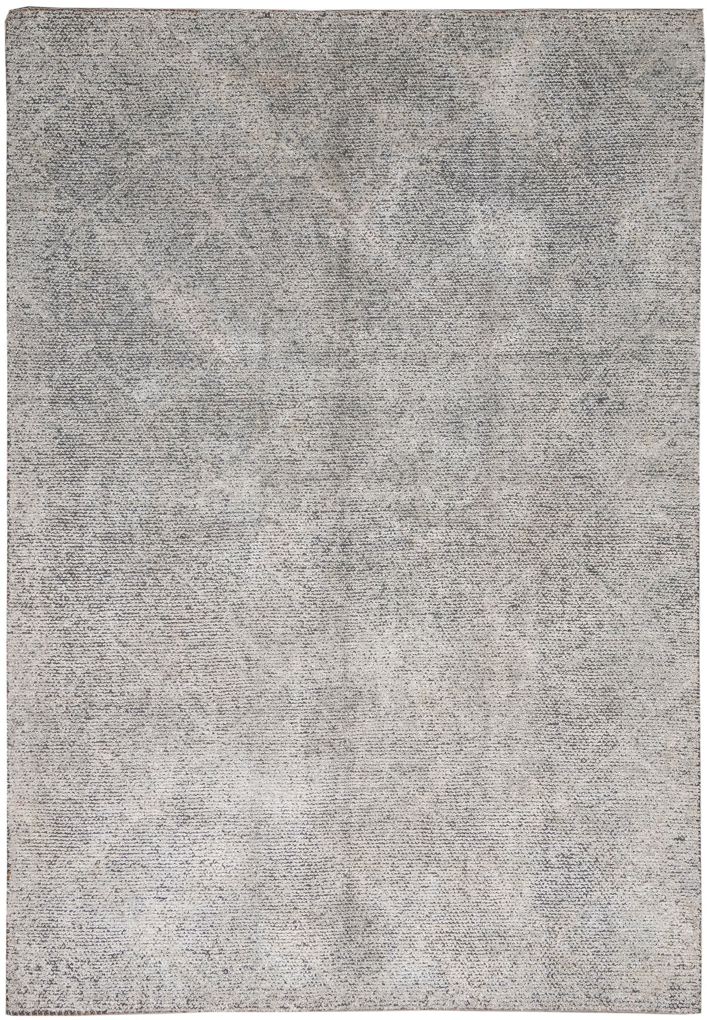 5.4 x 7.6 Gray Modern Handmade Wool Low Pile Rug: 5.4 x 7.6 Gray Modern Handmade Wool Low Pile Rug Free continental US Shipping This 5.4 x 7.6 gray modern rug is hand-knotted from high-quality wool and features a low pile for subtle texture and easy 