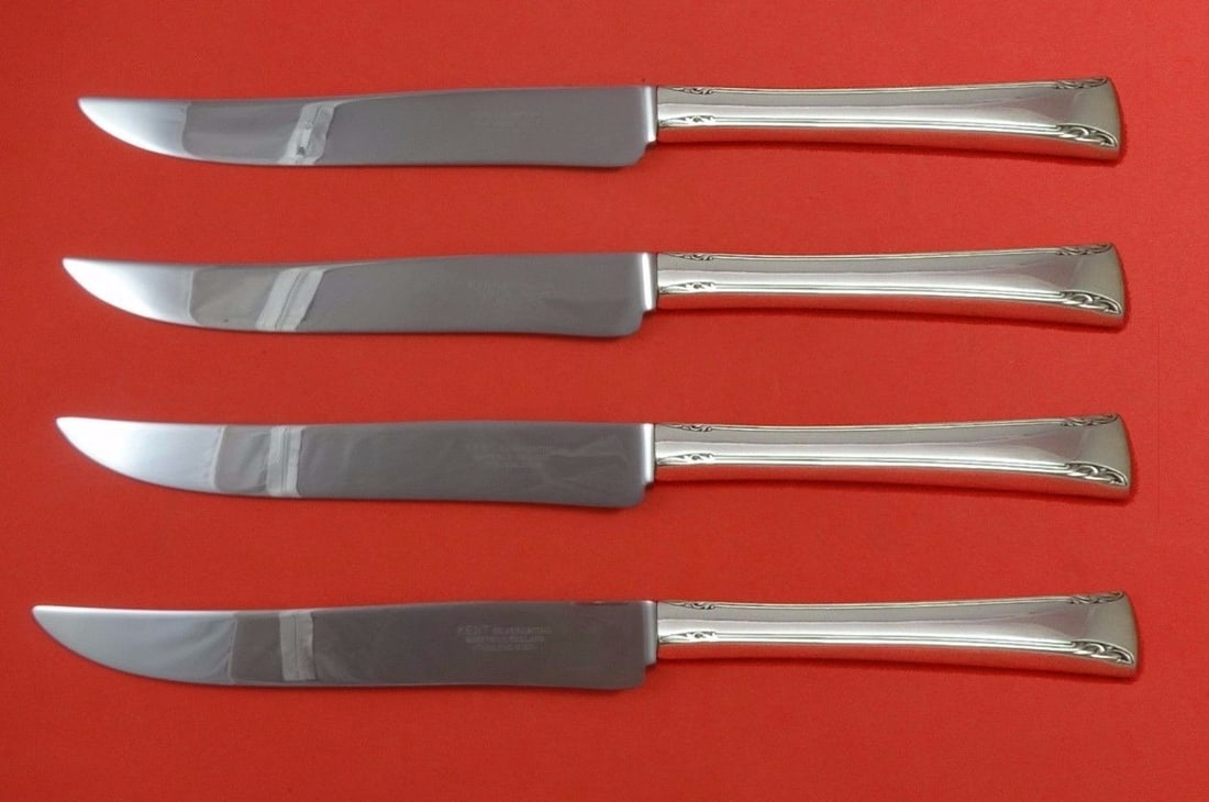 Serenity International Sterling Silver Steak Knife Set 4pc Texas Sized 9.5" (1 of 1)