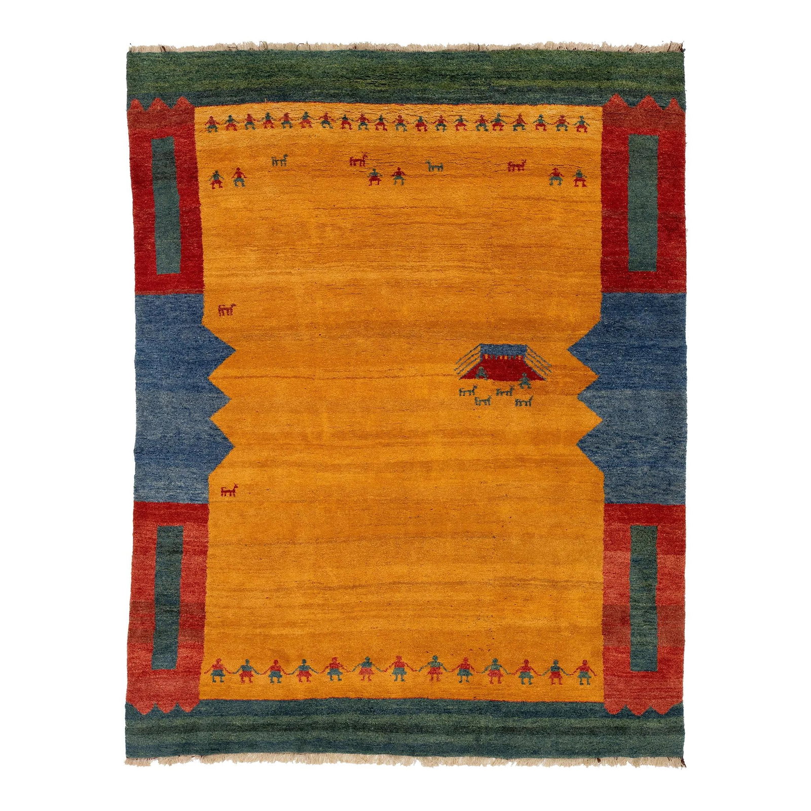 Contemporary Persian Gabbeh Wool Rug 9'11 x 12'8 Multicolor Geometric Pattern: Contemporary Persian Gabbeh Wool Rug 9'11 x 12'8 Multicolor Geometric Pattern Enhance your living space with this stunning Contemporary Persian Gabbeh Wool Rug. Hand-knotted, this modern rug features 