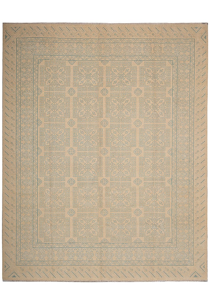 Chobi Peshawar Ziglar Square Rug 8.1 x 9.2 Handwoven Wool Afghan Design (1 of 18)