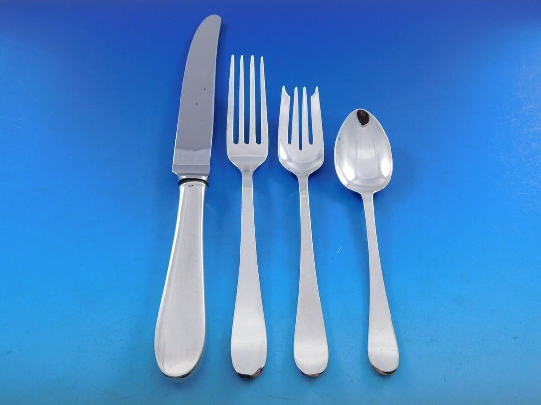 Tiffany & Co. Salem Sterling Silver 4-Piece Dinner Place Setting: Tiffany & Co. Salem Sterling Silver 4-Piece Dinner Place Setting Elevate your dining experience with the exquisite Salem pattern by Tiffany & Co. This 4-piece sterling silver dinner size place setting