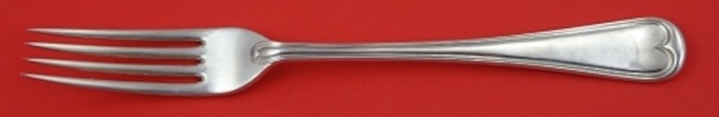 Sterling Silver Serving Fork Thread Edge James Robinson 9 1/4": Sterling Silver Serving Fork Thread Edge James Robinson 9 1/4" Sterling silver cold meat fork in the Thread Edge pattern by James Robinson. The piece is not monogrammed and is in excellent pre-owned c