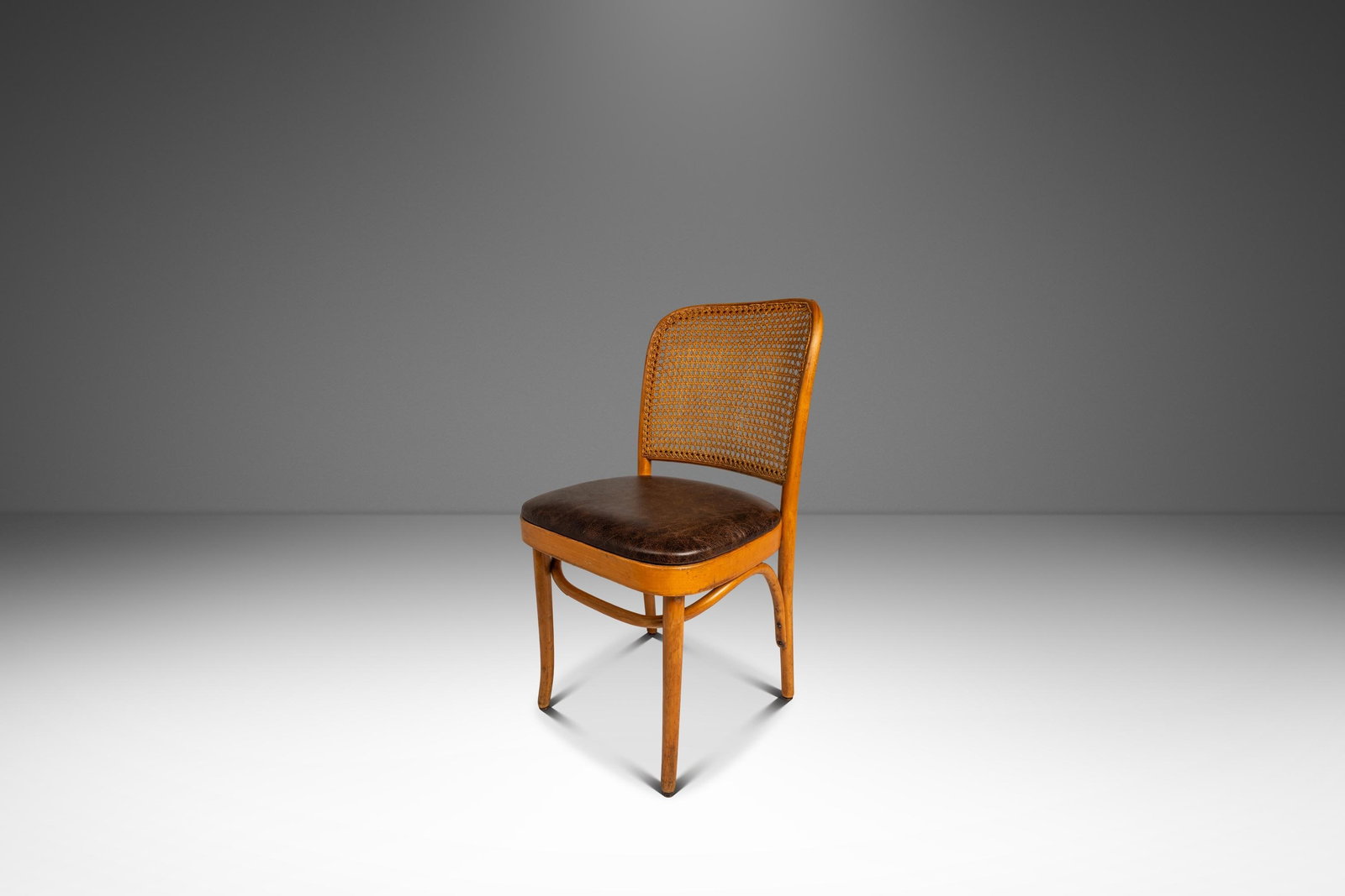 Mid-Century Prague 811 Bentwood Side Chair Leather Seat After Josef Frank Stendig (1 of 18)